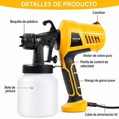 ⚡Pistola Eléctrica Profesional  - Te Ahorra Tiempo, Pintura y Dinero
