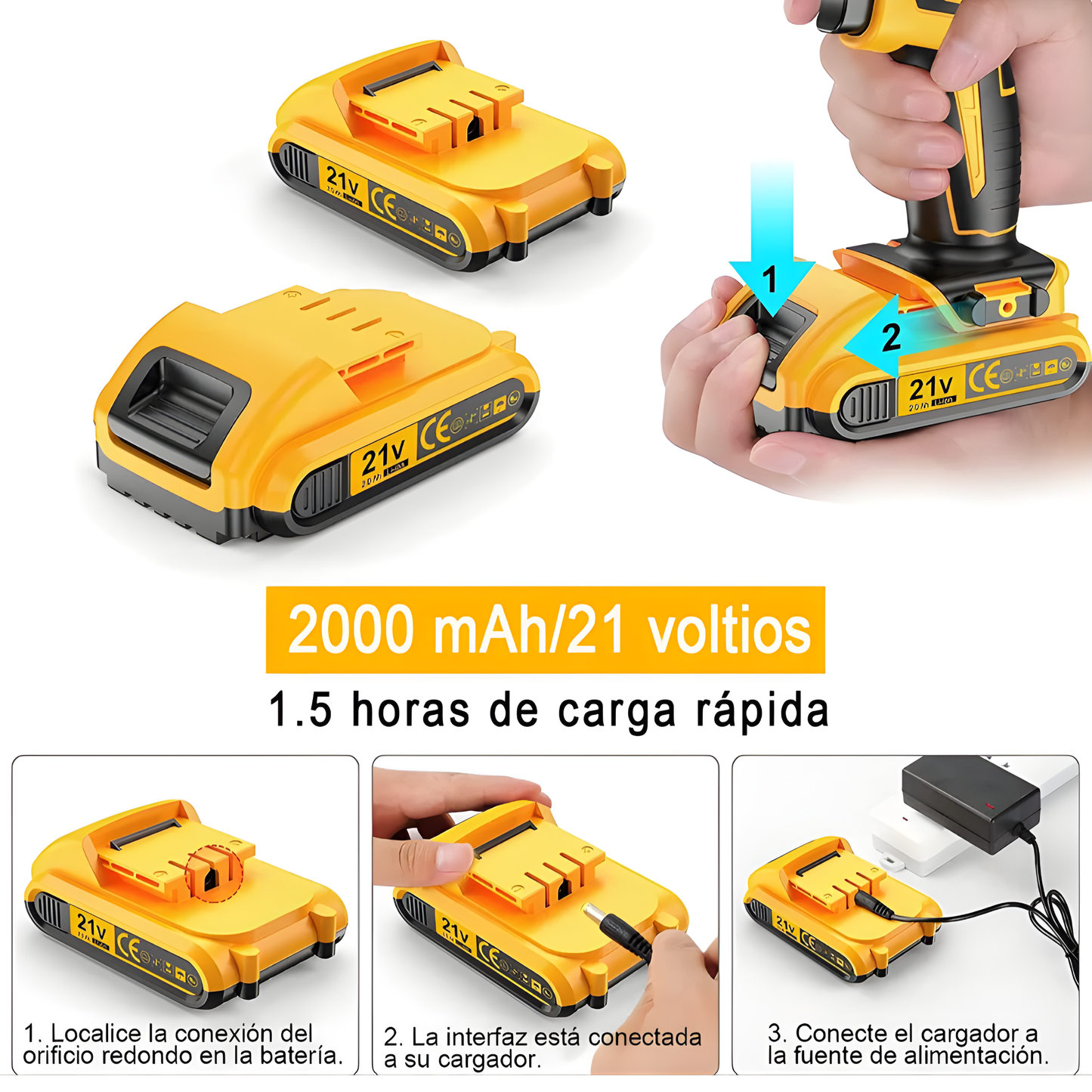 🔥 Taladro Rotomartillo Inalámbrico - Potencia profesional en tus manos